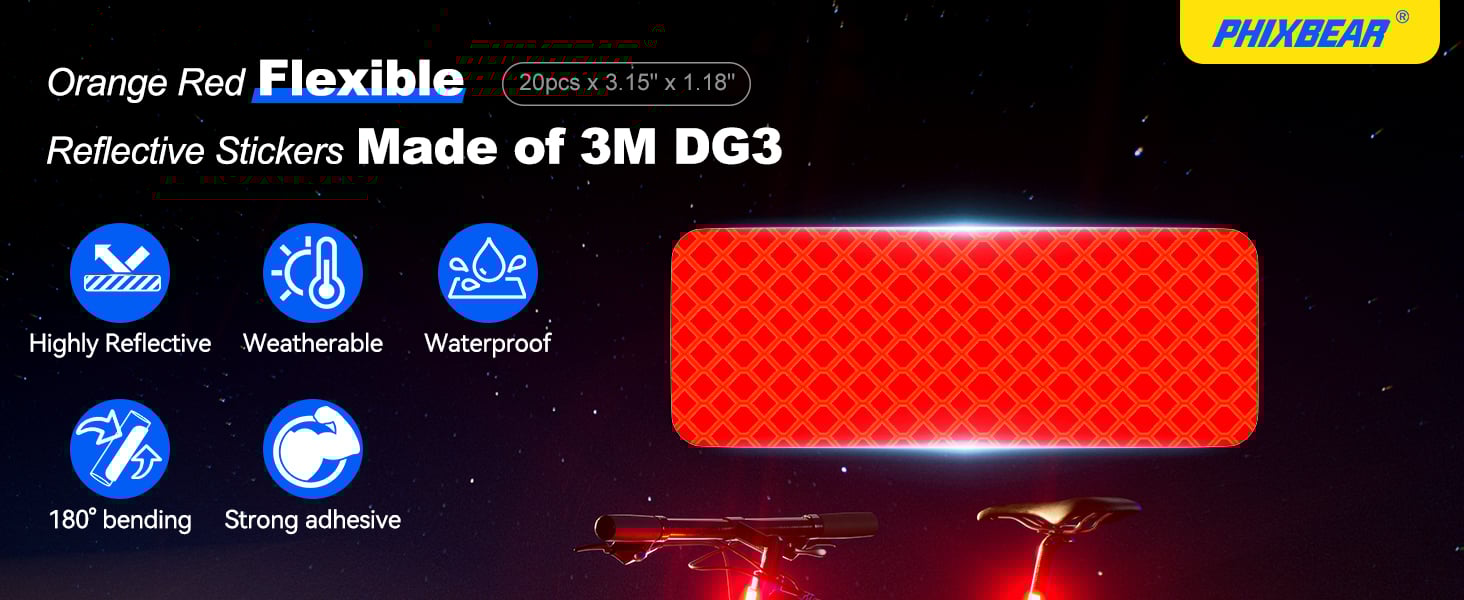 Red flexible reflective tape