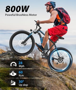 Man climbing mountain on ebike